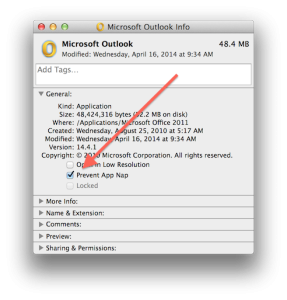OutlookAppNap