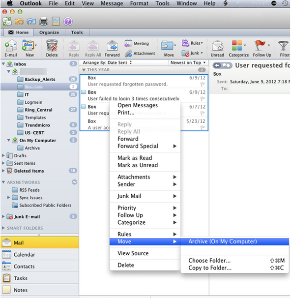 mac mail archiving